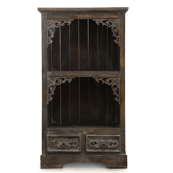 Greywashed Albasia Wood Bathroom Storage Cabinet – front product view of wooden bathroom cabinet
