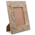 Large Mango Wood Picture Frame (for 13x18cm) 28x23x2cm – Buddha – White – front product view of mango wood picture frame