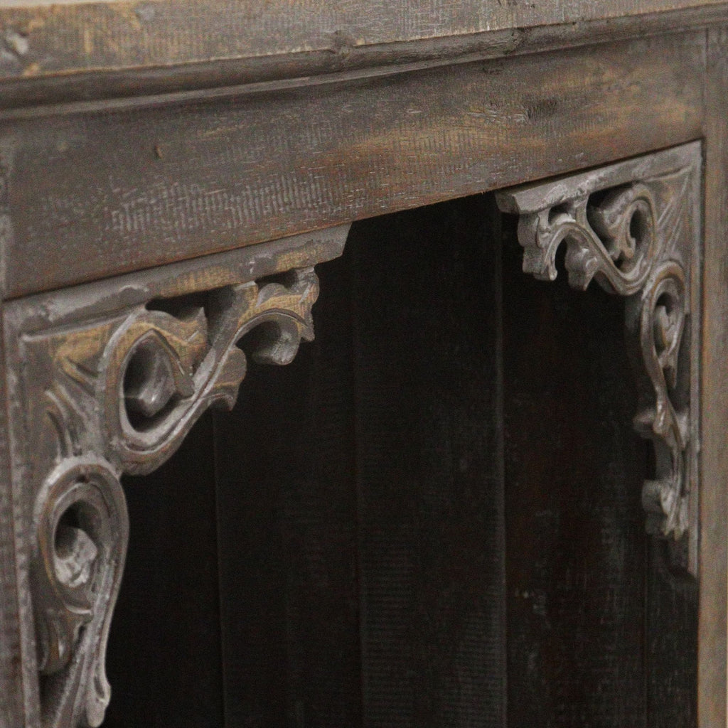Greywashed Albasia Wood Bathroom Storage Cabinet – detail view 4 of wooden bathroom cabinet