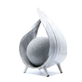 Whitewashed Coconut Shell Table Lamp – Wrapover Design – front product view of coconut table lamp