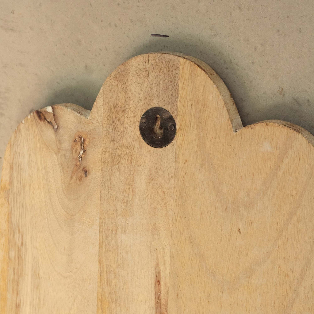Hand-Carved Hamsa Hand Wooden Wall Plaque in Whitewash Finish – detail view 3