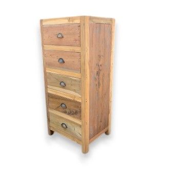 Tall 5-Drawer Chest - Reclaimed Wood – Eco-Friendly Bedroom Storage – detail view 2