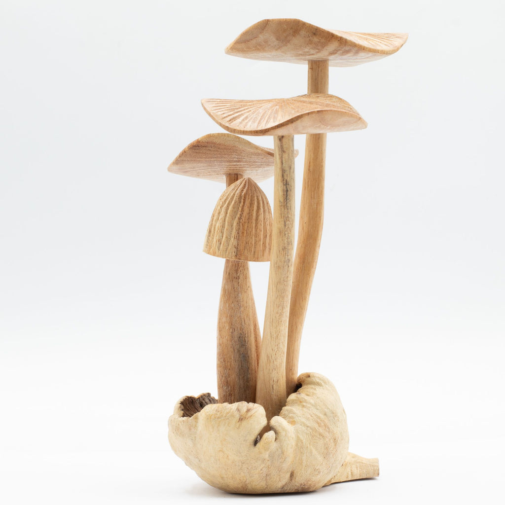 Large Handcrafted Parasite Wood Mushroom Sculptures - Set of 4 – detail view 3