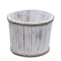 Small Rustic Wooden Home Storage Tub – Whitewashed – front product view of rustic wooden storage