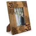 Large Mango Wood Picture Frame (for 13x18cm) 28x23x2cm – Mandala – Black – front product view of mango wood picture frame