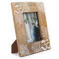 Large Mango Wood Picture Frame (for 13x18cm) 28x23x2cm – Mandala – White – front product view of mango wood picture frame