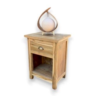 Classic Reclaimed Wood Bedside Table – Rustic Wooden Nightstand – detail view 2