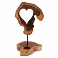 Candle Holder Sign – Heart Shape – front product view of wooden candle holder