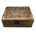 Large Wooden Keepsake Box 20x15x7.5cm – Tree of Life – front product view of carved wooden keepsake box