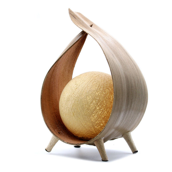 Natural Coconut Lamp - Natural Wrapover – Boho Table Light – product view
