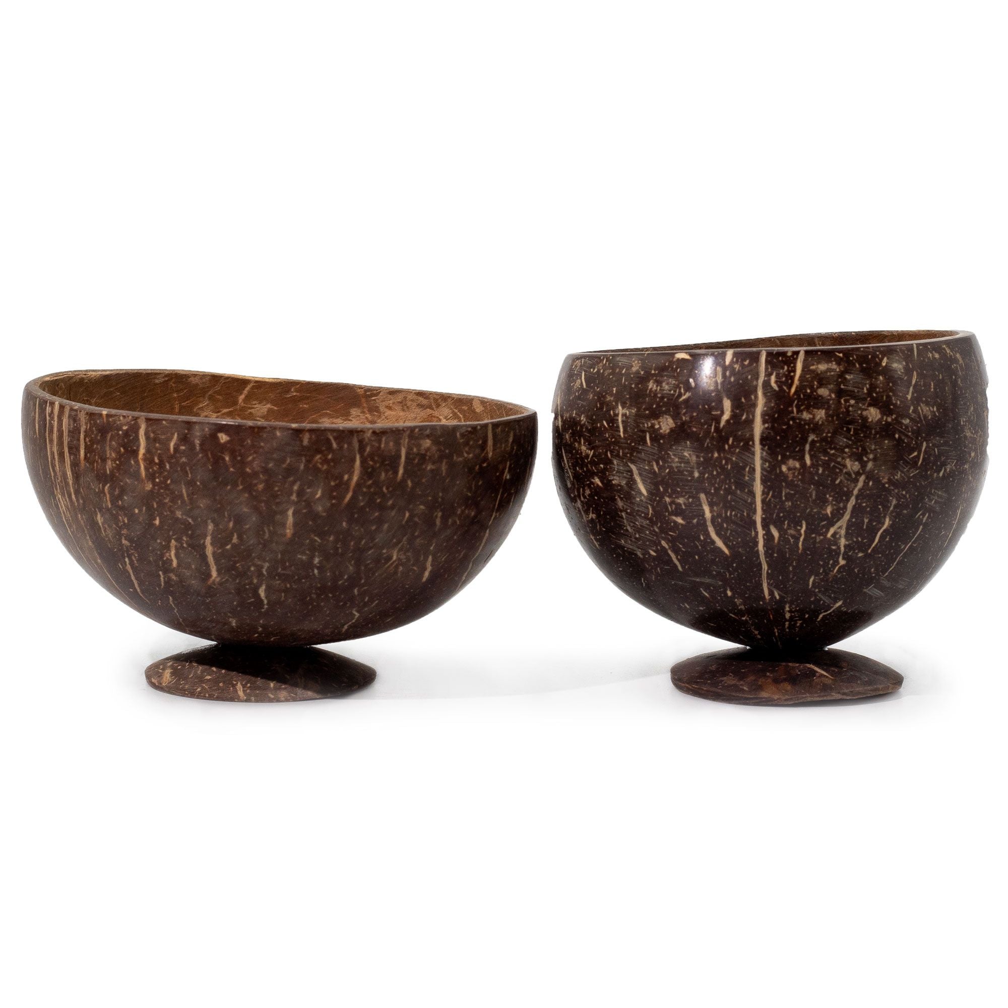 Small Polished Coconut Craft Bowl with Wooden Stand – detail view 2 of coconut craft bowl