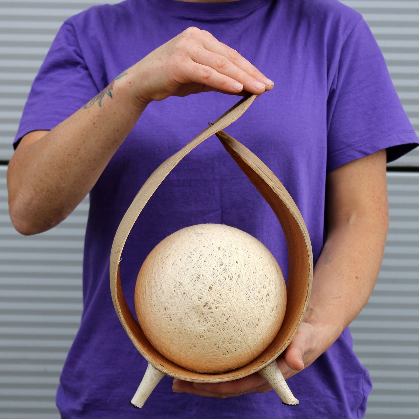 Natural Coconut Lamp - Natural Loop – Boho Table Light – detail view 4