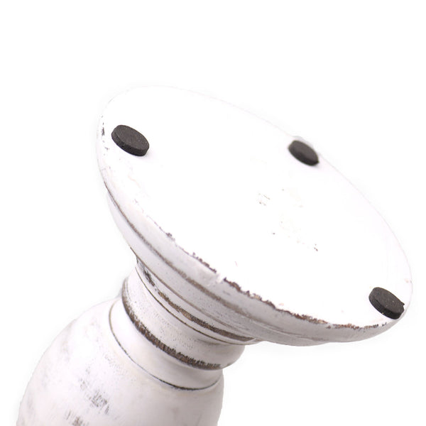 Classic Candle Stand – Whitewashed – Small – front product view of mango wood candle holder
