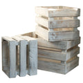 Rustic Wooden Nesting Storage Crates – Whitewashed (Set of 3) – front product view of rustic wooden storage