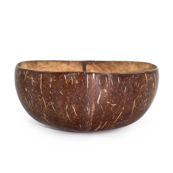 Medium Polished Coconut Craft Bowl – front product view of coconut craft bowl