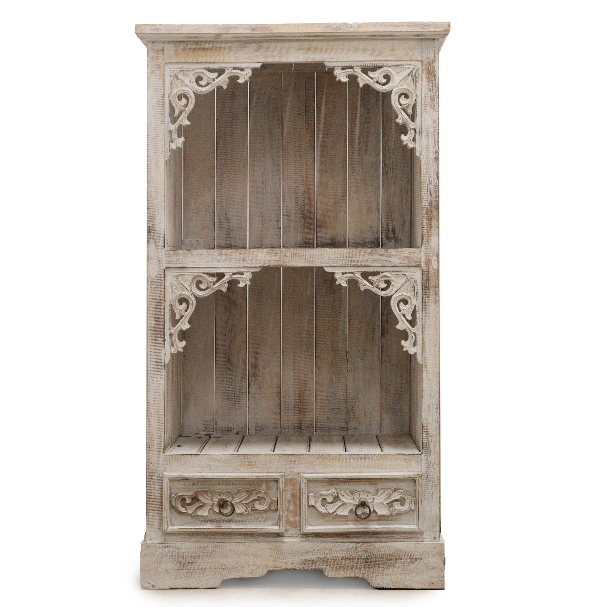 Whitewashed Albasia Wood Bathroom Storage Cabinet – detail view 4 of wooden bathroom cabinet