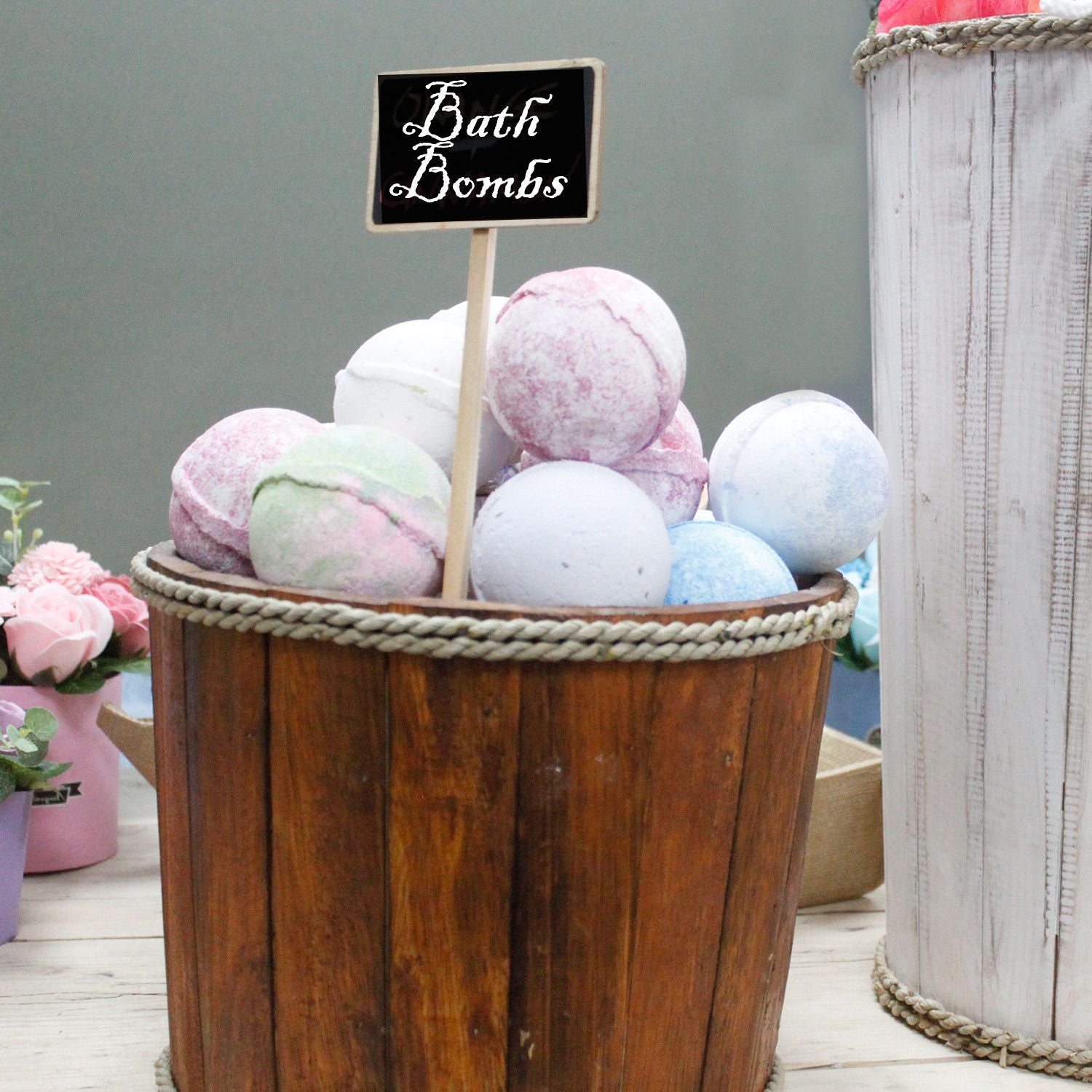 Small Rustic Wooden Home Storage Tub – Brown – detail view 4 of rustic wooden storage