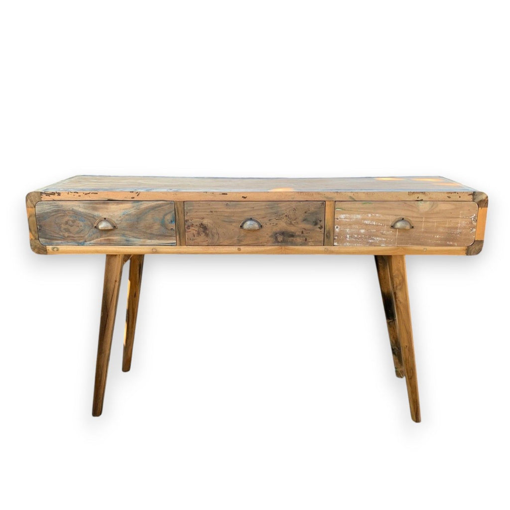 Large Reclaimed Wood Console Table (150x50x80cm) – Rustic Hallway Table – detail view 2