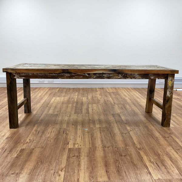Recycled Teak Wood Dining Table - 1.8m – Sustainable Solid Wood Furniture – product view