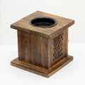 Large Elephant Mango Wood Box Burner – Handcrafted Wax & Essential Oil – product view in wood and  metal