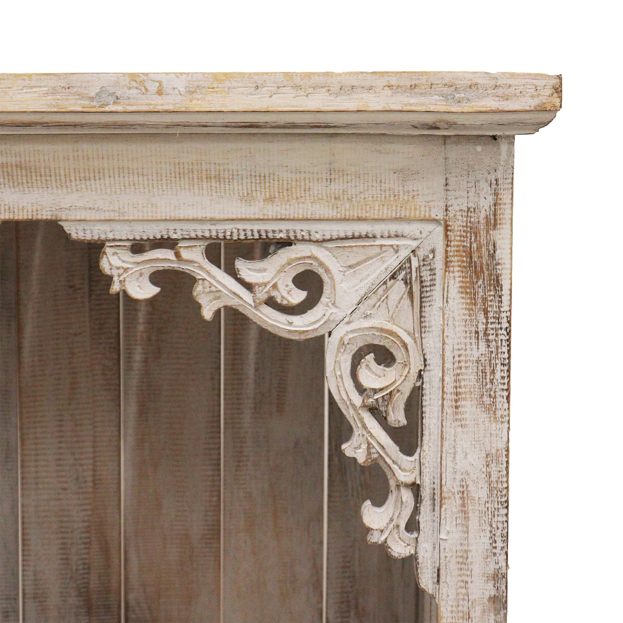 Whitewashed Albasia Wood Bathroom Storage Cabinet – front product view of wooden bathroom cabinet