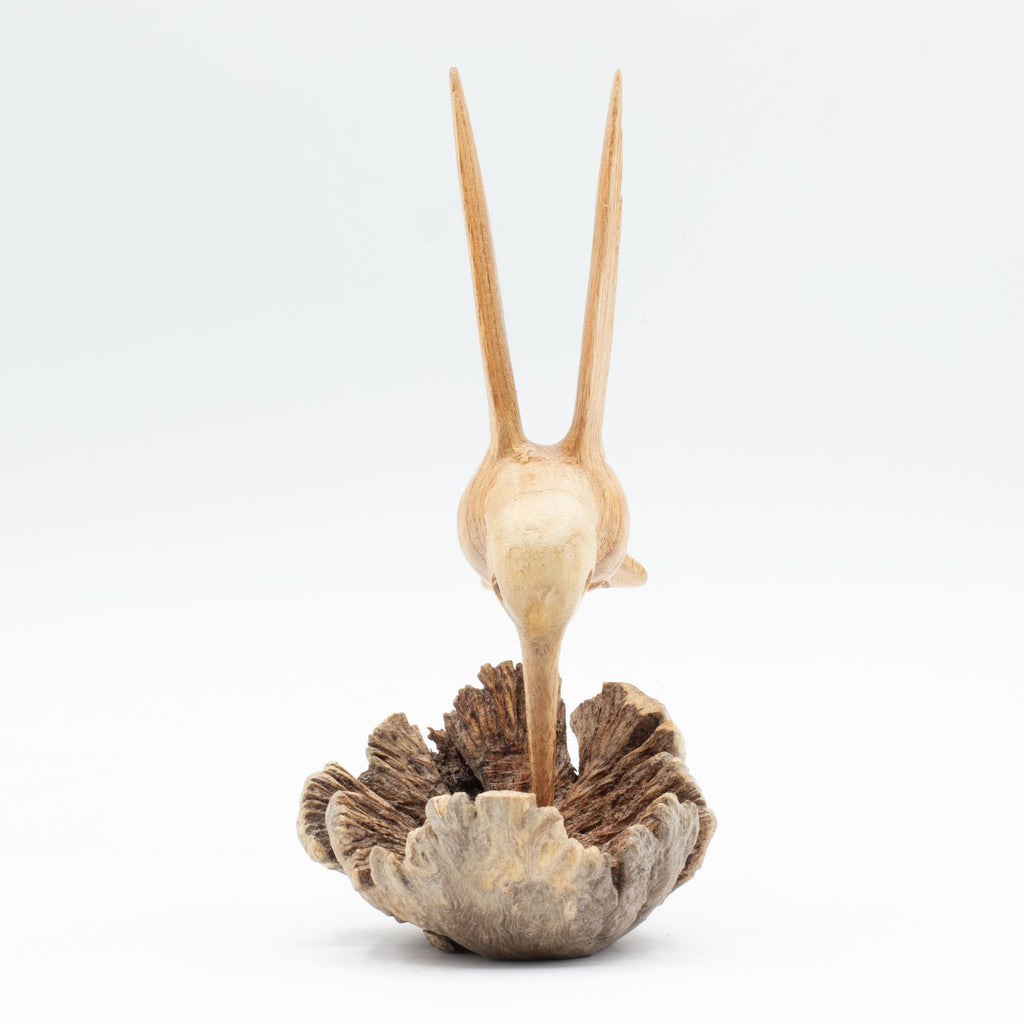 Hand-Carved Parasite Wood Hummingbird Sculpture – product view