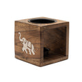 Handcrafted Elephant Square Mango Wood Oil Burner – Essential Oil & Wax – product view