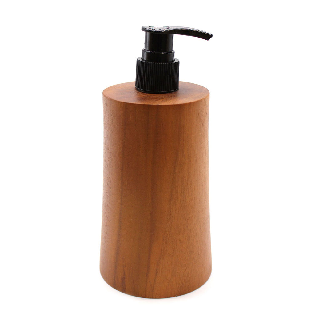 Natural Teak Wood Refillable Soap Dispenser – Taper – detail view 10 of teak soap dispenser