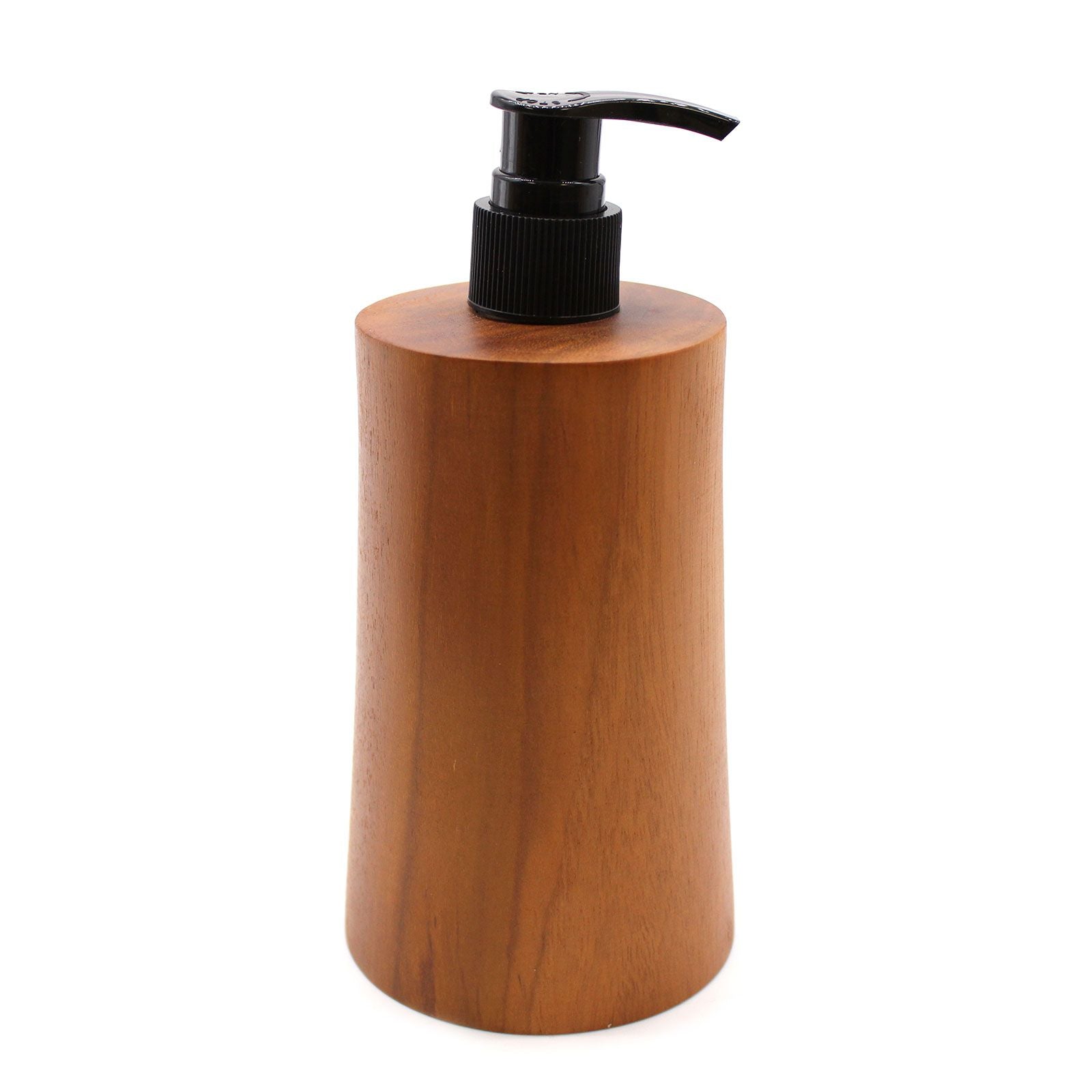 Natural Teak Wood Refillable Soap Dispenser – Taper – detail view 10 of teak soap dispenser