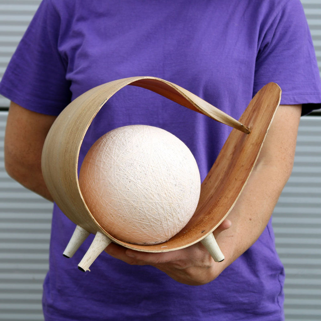 Natural Coconut Lamp - Natural Wrapover – Boho Table Light – detail view 3