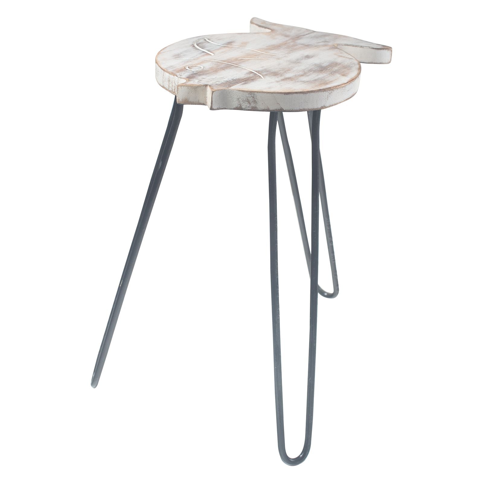 Albasia Wood Fish Stand – Whitewashed – detail view 5 of wooden plant stand