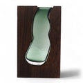 Glass Vase/Terrarium inside Dark Tungwood – front product view of glass terrarium