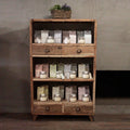 Reclaimed Wood Display Shelf – Freestanding Rustic Shelving Unit – product view