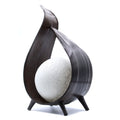Natural Coconut Lamp - Chocolate Wrapover Twist – Boho Table Light – product view