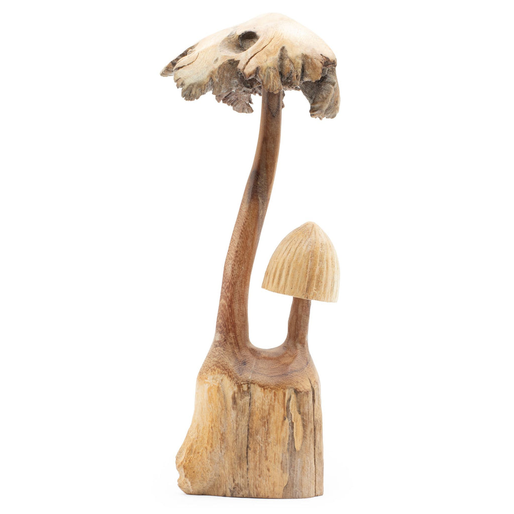 Hand-Carved Parasite Wood Mushrooms - Set of 2 – detail view 2