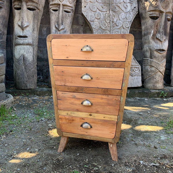 4-Drawer Reclaimed Wood Storage Unit – Rustic Chest of Drawers – product view