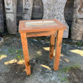 Handmade Tall Display Stand in Reclaimed Wood – Rustic Pedestal Table – product view