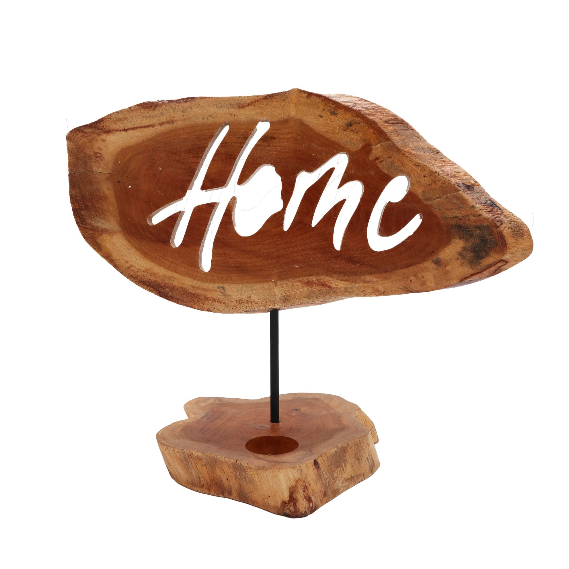 Candle Holder Sign – Home – front product view of wooden candle holder