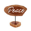 Candle Holder Sign – Peace – front product view of wooden candle holder