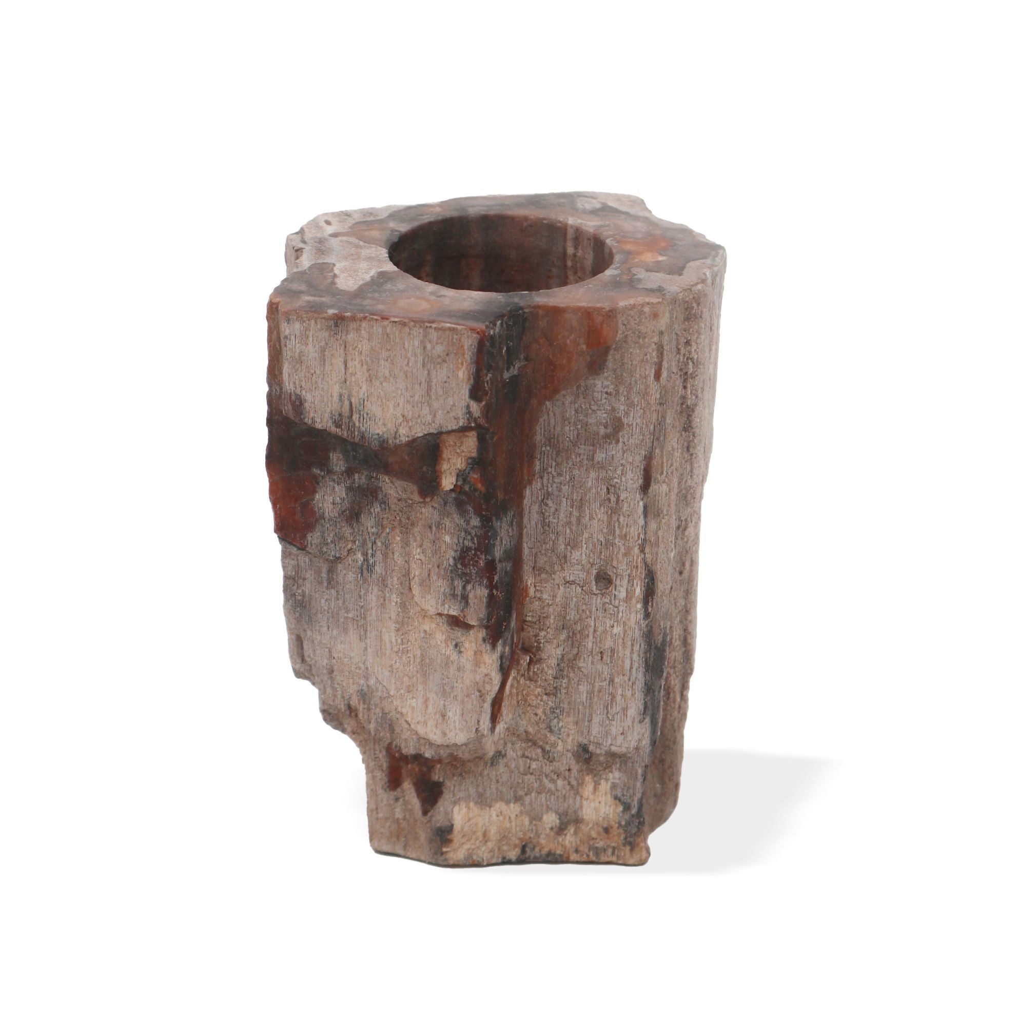 Petrified Wood Candle Holder – Single Tall – detail view 6 of petrified wood candle holder
