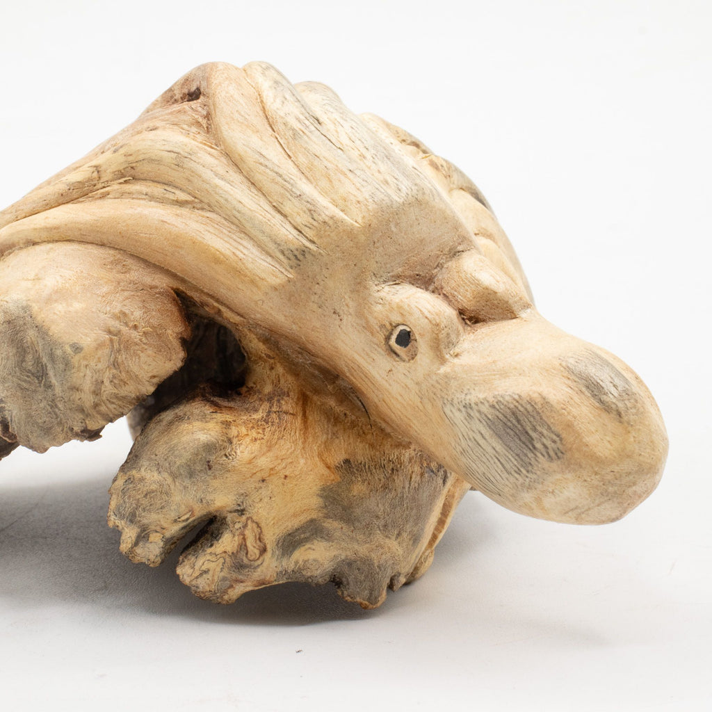 Hand-Carved Parasite Wood Octopus Sculpture – detail view 2