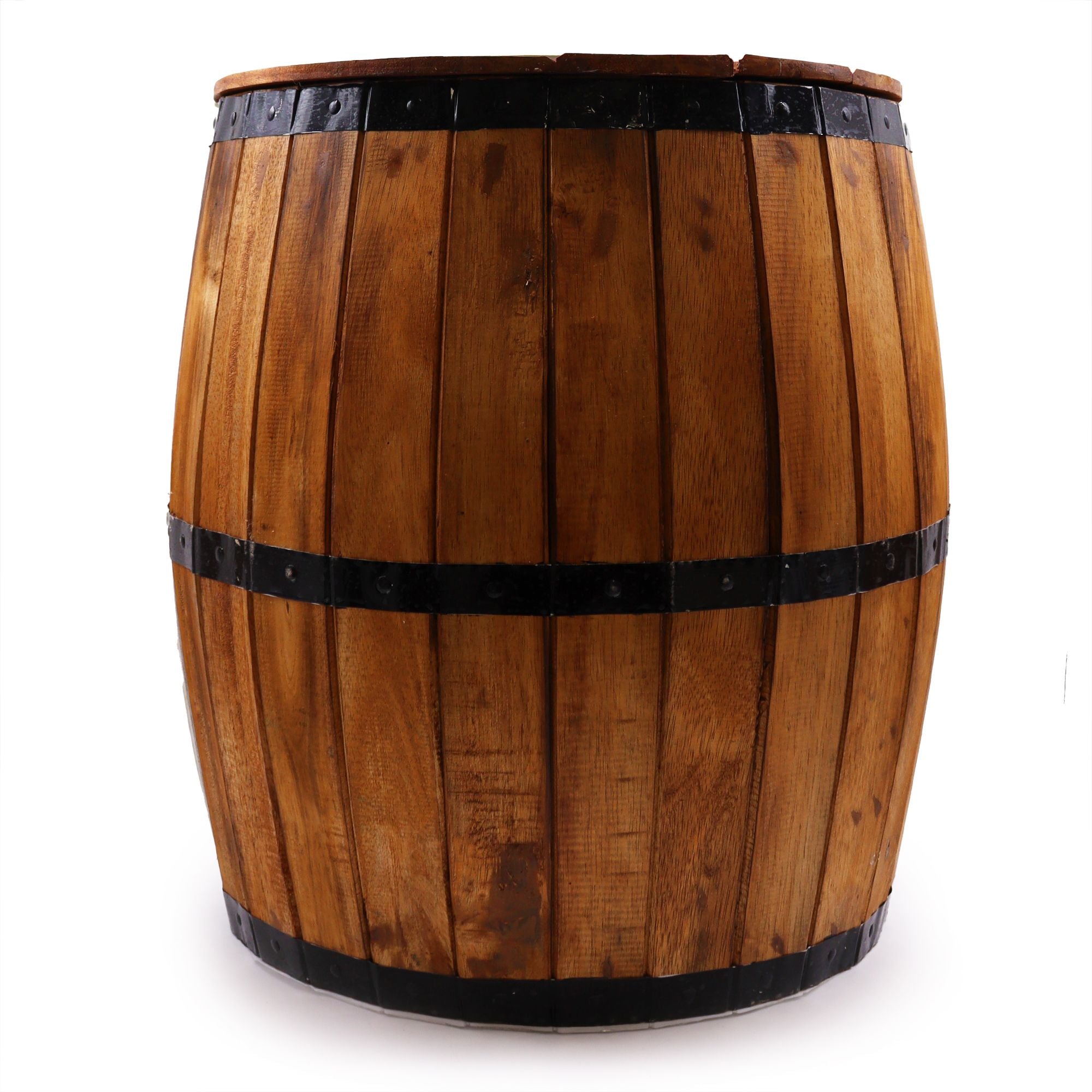 Wooden Beer Barrel Stool & Parasol Stand – Natural Wood Garden Furniture – detail view 5