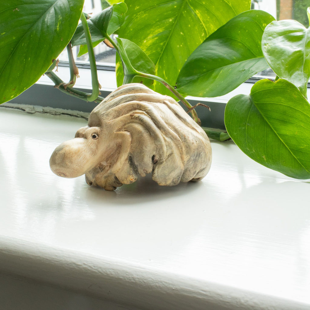 Hand-Carved Parasite Wood Octopus Sculpture – detail view 4