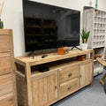 Large Reclaimed Wood TV Stand – Rustic Media Console & Entertainment Unit – product view