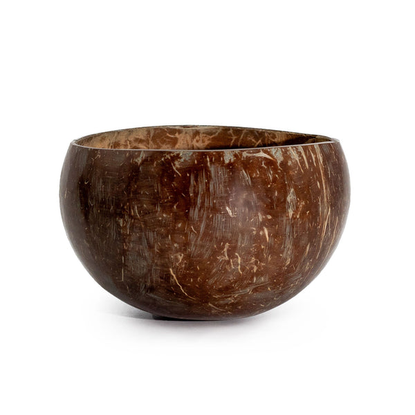 Small Polished Coconut Craft Bowl – front product view of coconut craft bowl