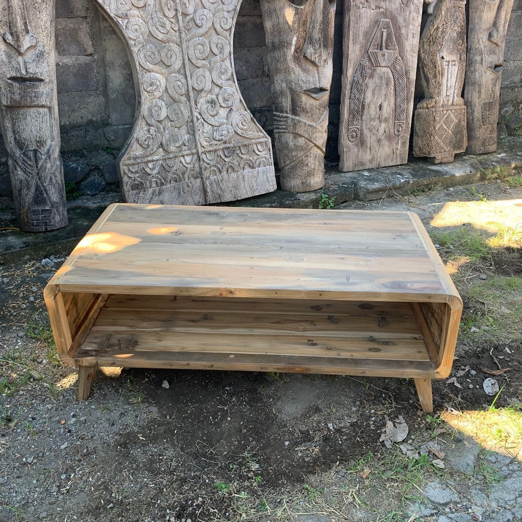 Large Reclaimed Wood Coffee Table – Rustic Living Room Center Table – product view