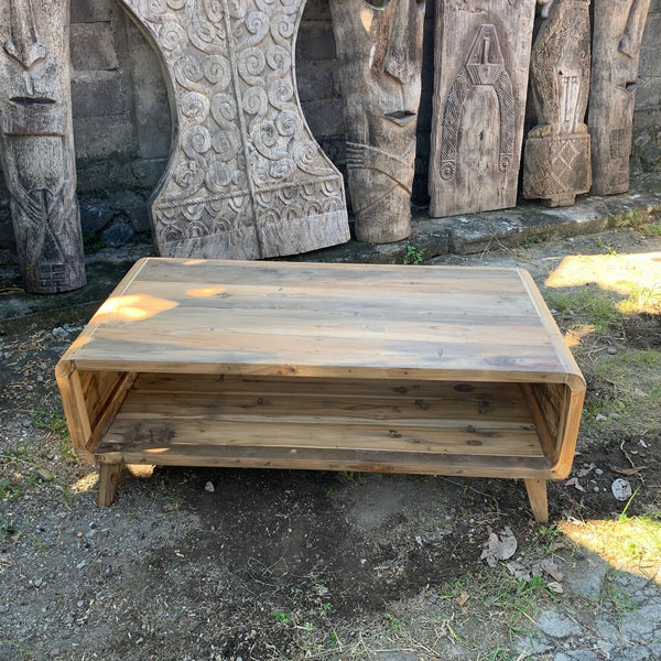 Large Reclaimed Wood Coffee Table – Rustic Living Room Center Table – product view
