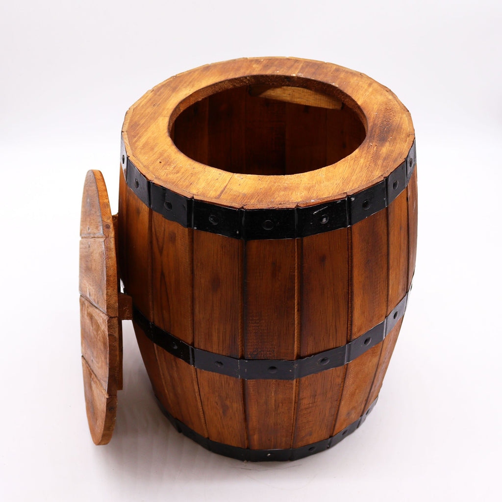 Handcrafted Natural Wood Beer Barrel Stool & Accent Seat – detail view 3