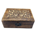 Medium Wooden Keepsake Box 15x10x6cm – Tree of Life – front product view of carved wooden keepsake box