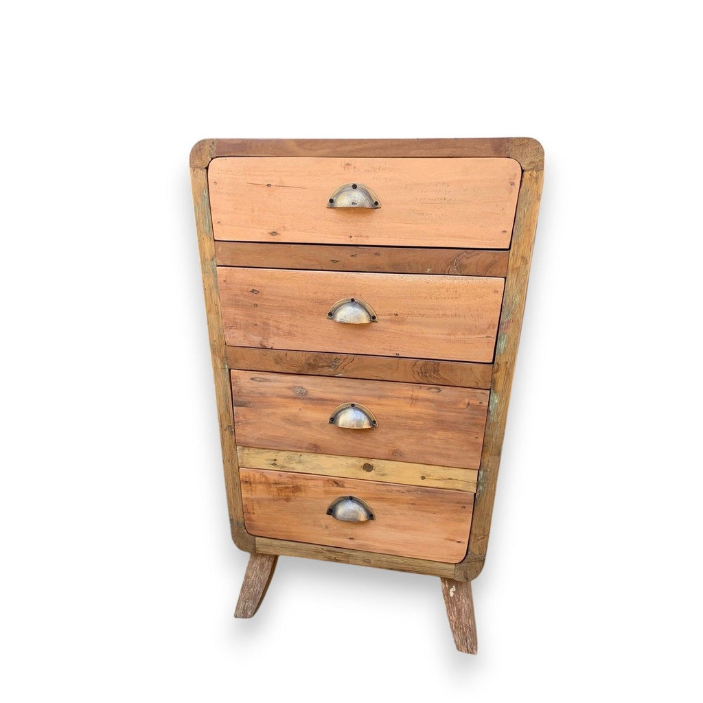 4-Drawer Reclaimed Wood Storage Unit – Rustic Chest of Drawers – detail view 2